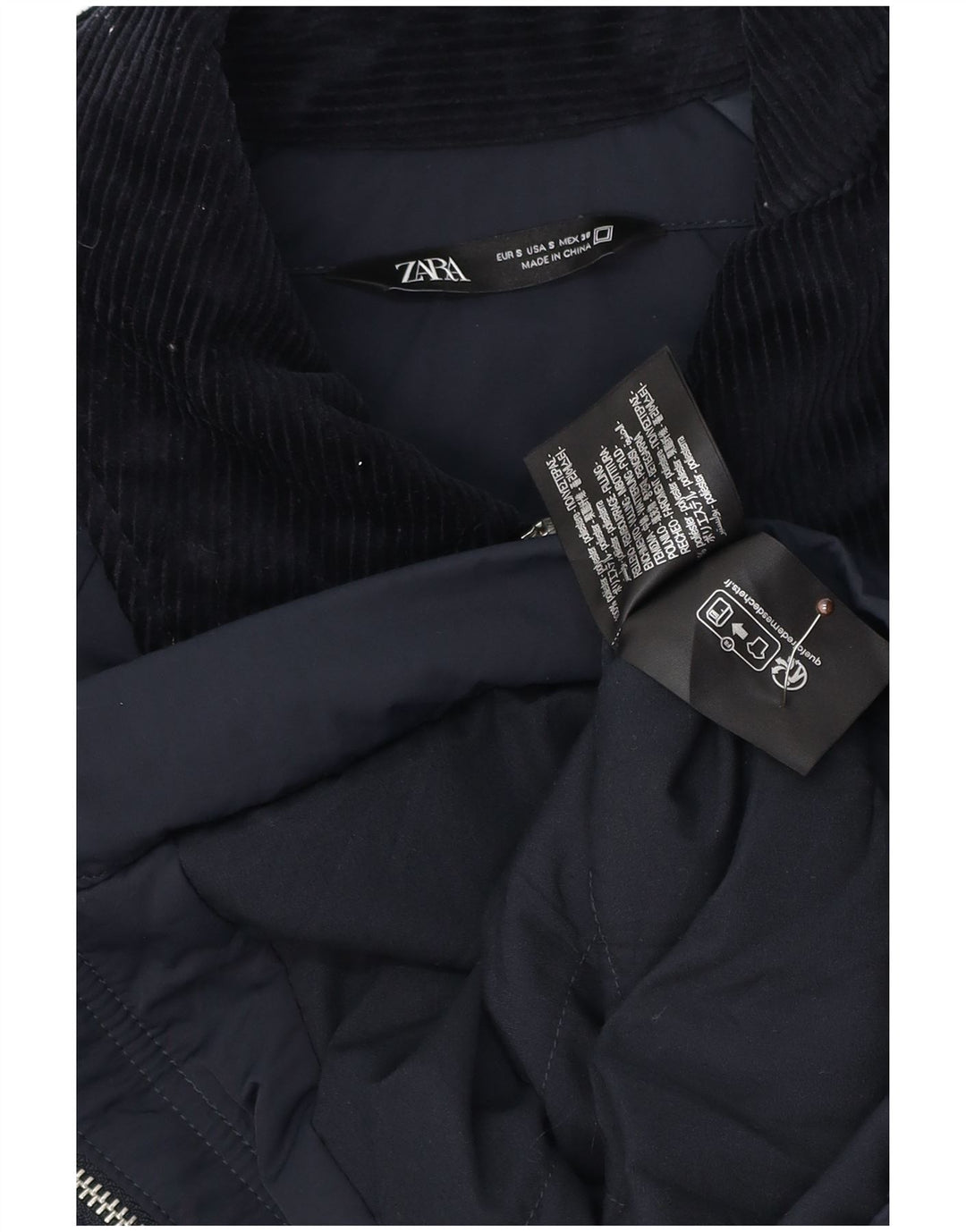 Giubbotto bomber da uomo Zara UK 36 Small Poliestere color block blu navy