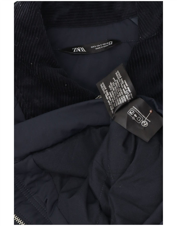 Giubbotto bomber da uomo Zara UK 36 Small Poliestere color block blu navy