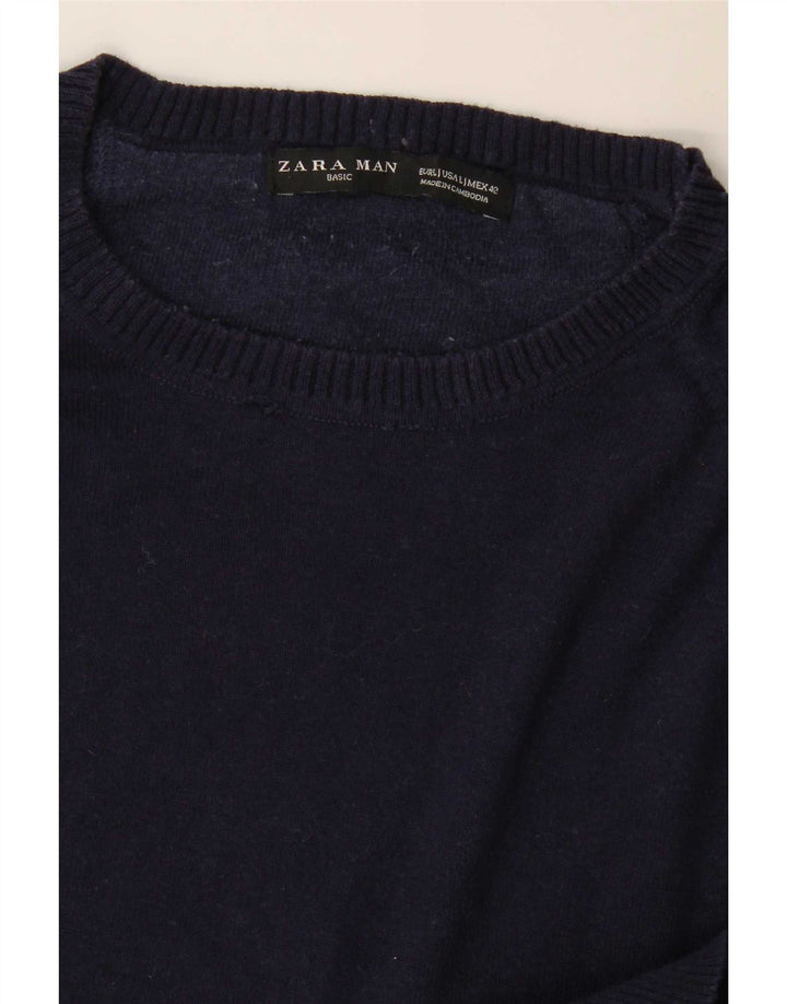 Maglione Zara da uomo con scollo a barca grande blu navy