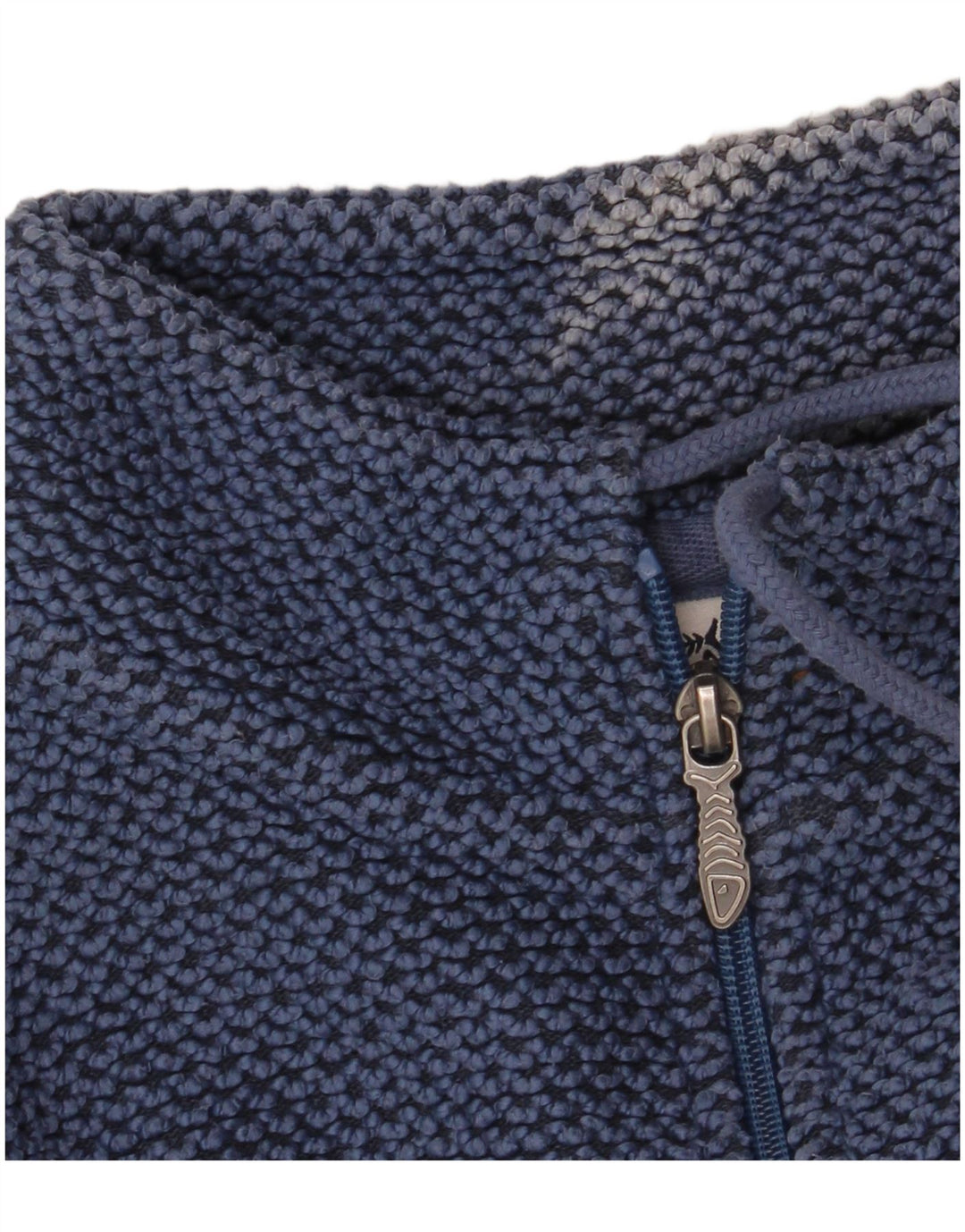 WEIRD FISH Felpa da uomo con collo con zip, maglione piccolo in cotone blu
