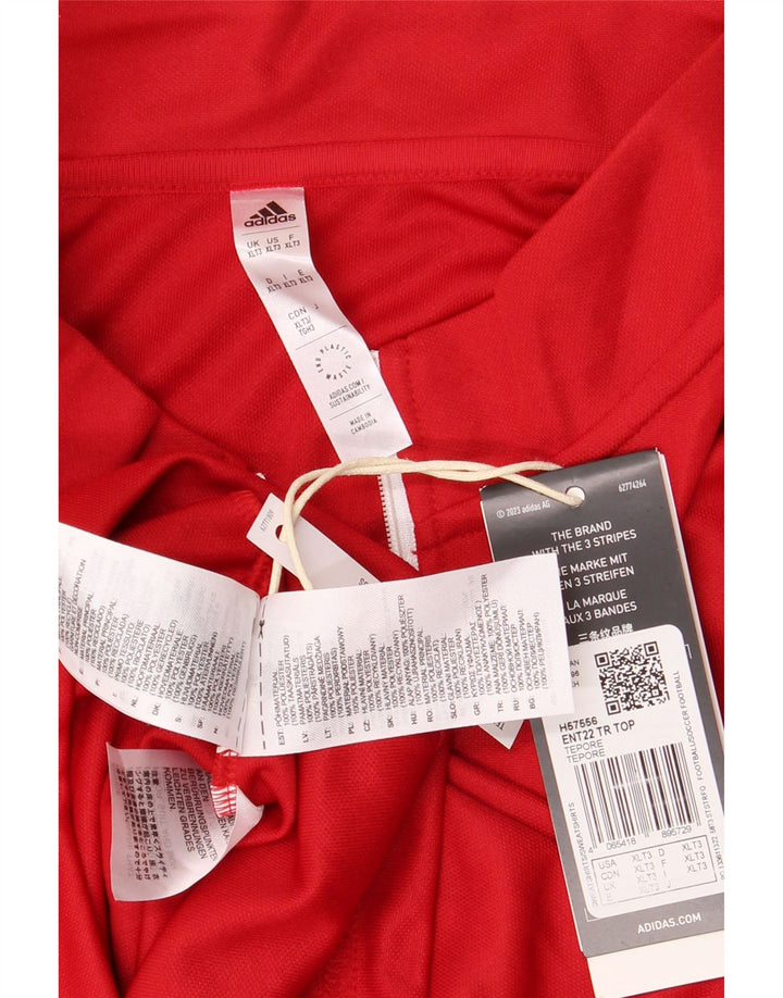 Adidas Uomo Aeroready Zip Neck Pullover Tuta Top XL Rosso Poliestere