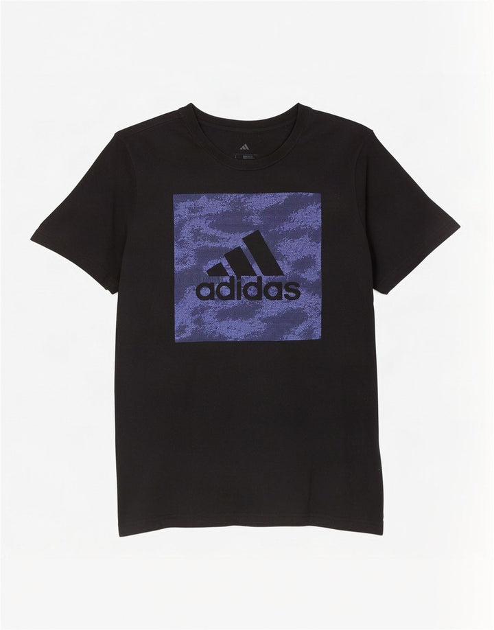 T-shirt grafica Adidas da uomo con vestibilità regolare, taglia grande, nera