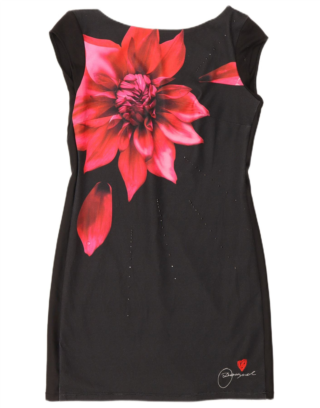 Abito tubino da donna Desigual UK 12 medio nero floreale