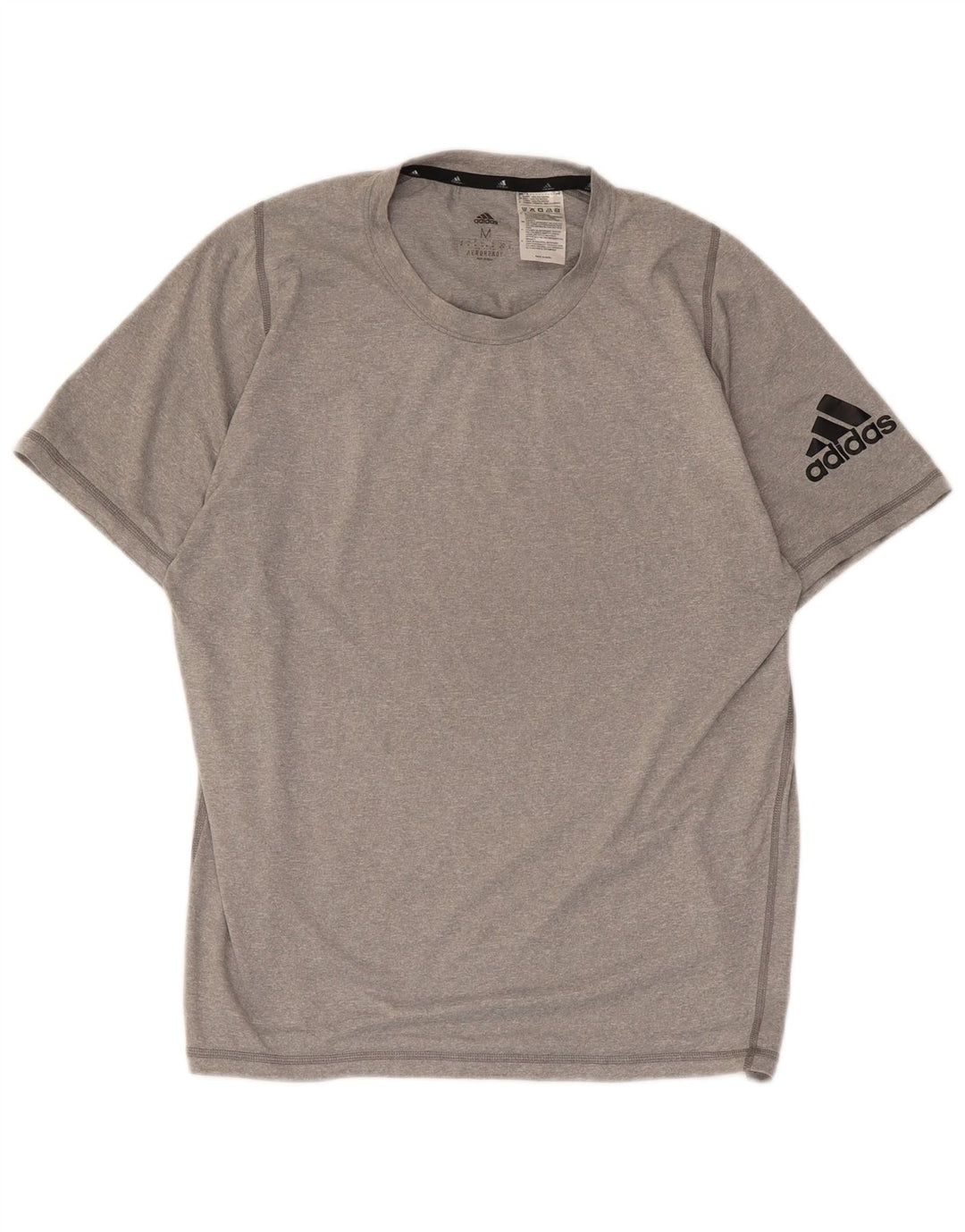 T-shirt grafica da uomo Adidas Aeroready Top in poliestere grigio medio