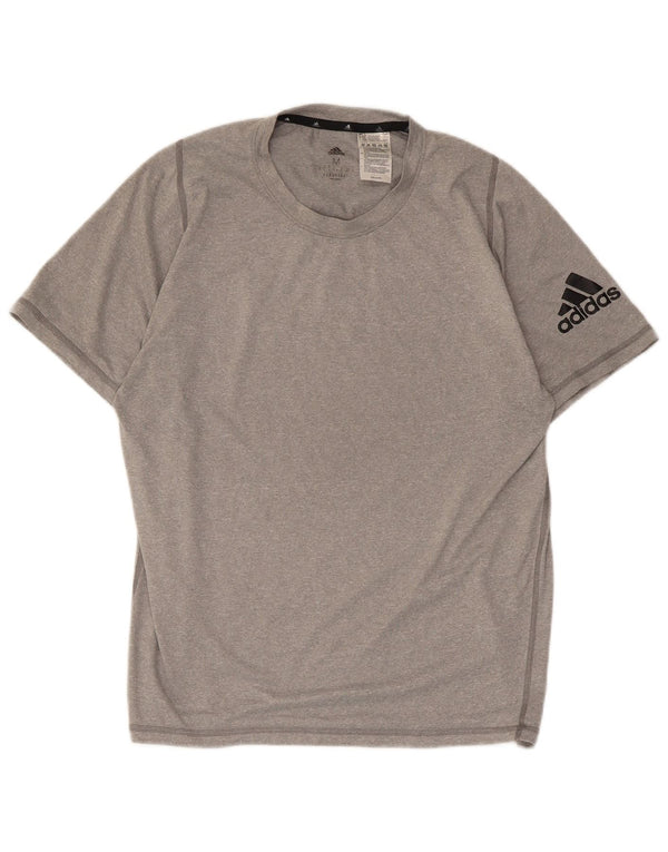 T-shirt grafica da uomo Adidas Aeroready Top in poliestere grigio medio