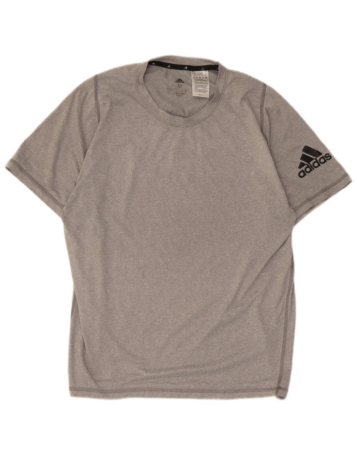 T-shirt grafica da uomo Adidas Aeroready Top in poliestere grigio medio