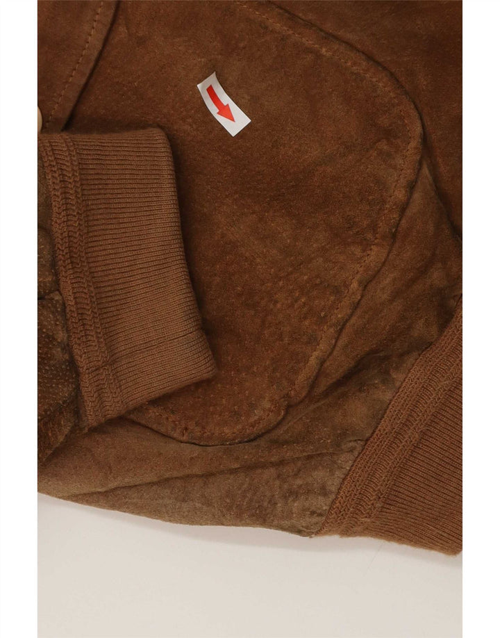 Bomber da uomo in pelle scamosciata Essebi IT 54 2XL Pelle marrone