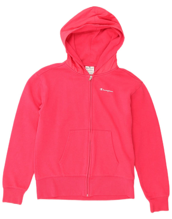 Maglione con cappuccio e zip per ragazze Champion 13-14 anni XL in cotone rosa