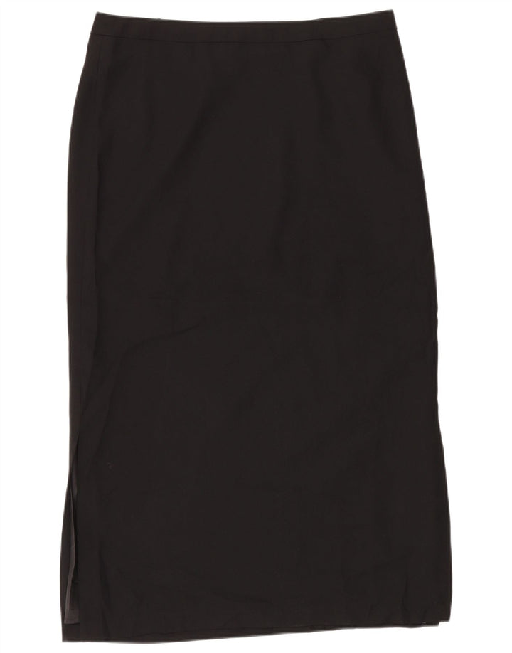 Gonna lunga da donna Marks & Spencer UK 16 grande W34 poliestere nero
