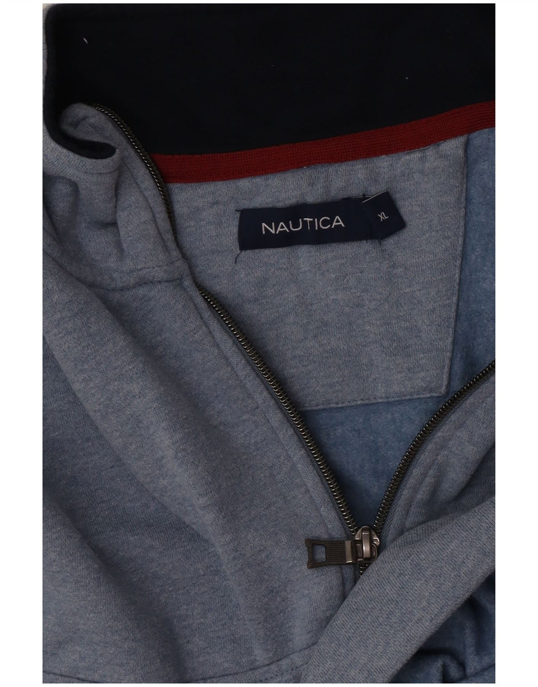 Felpa da uomo con collo con zip Nautica, maglione XL blu