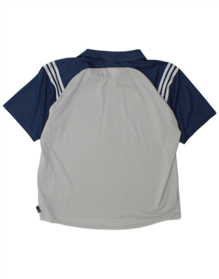 Polo Adidas Climalite da uomo XL in poliestere color block blu navy