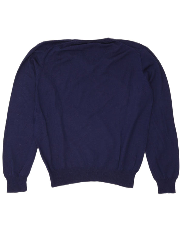 Maglione da uomo con scollo a V Brooksfield IT 46 Small Lana blu navy