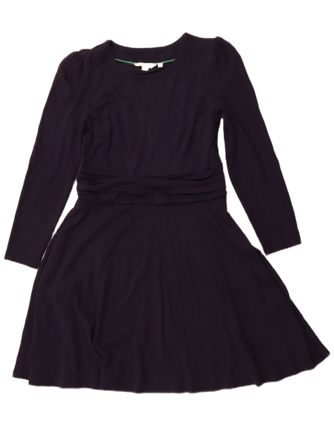 BODEN Abito a trapezio da donna a maniche lunghe UK 14 Viscosa medio blu navy