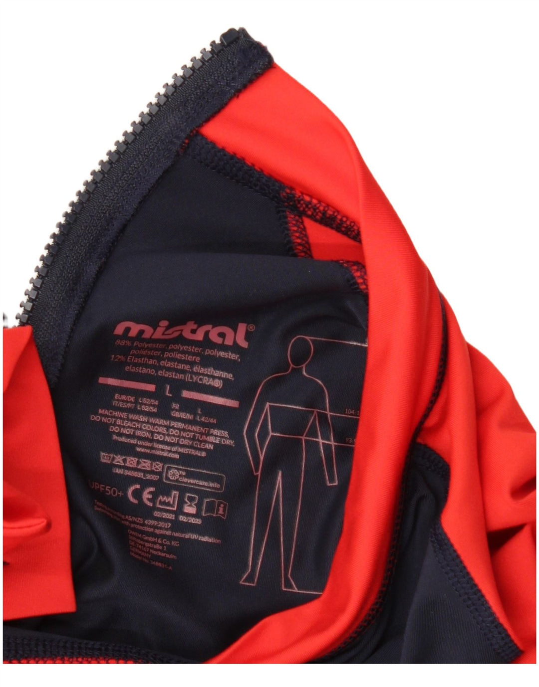 Mistral Top grafico da uomo a maniche lunghe grande in poliestere color block blu navy