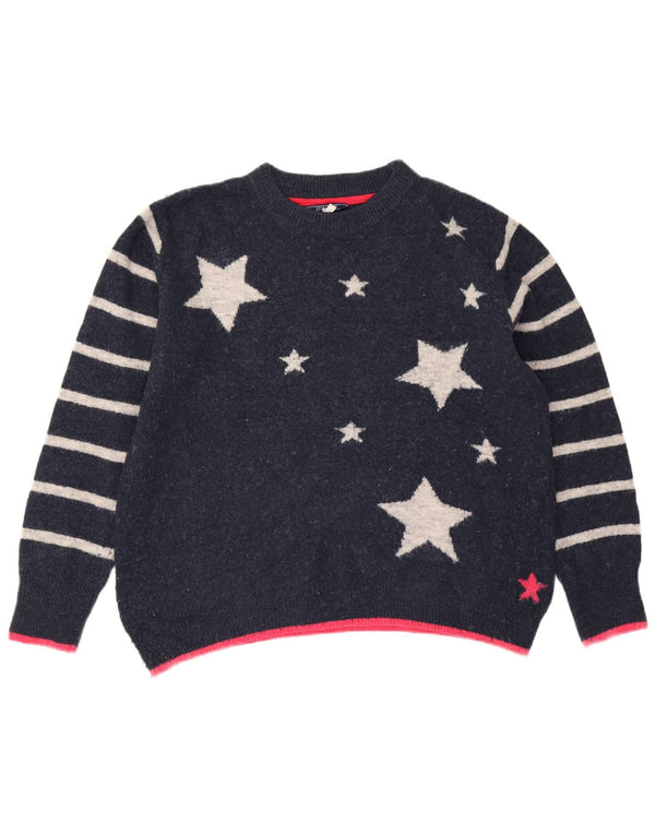 Joules Maglione da donna con scollo a barchetta con grafica UK 12 Medio Blu navy