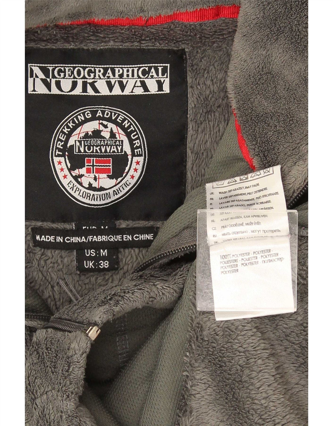 Giacca in pile da uomo Geographical Norvegia UK 38 Poliestere grigio medio