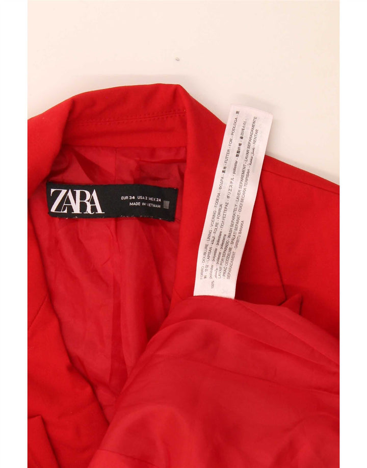 Giacca blazer oversize a 1 bottone da donna Zara EU 34 2XS poliestere rosso