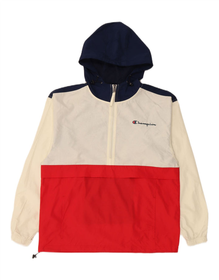 CHAMPION Mens Hooded Anorak Jacket UK 38 Medium Multicoloured Colourblock