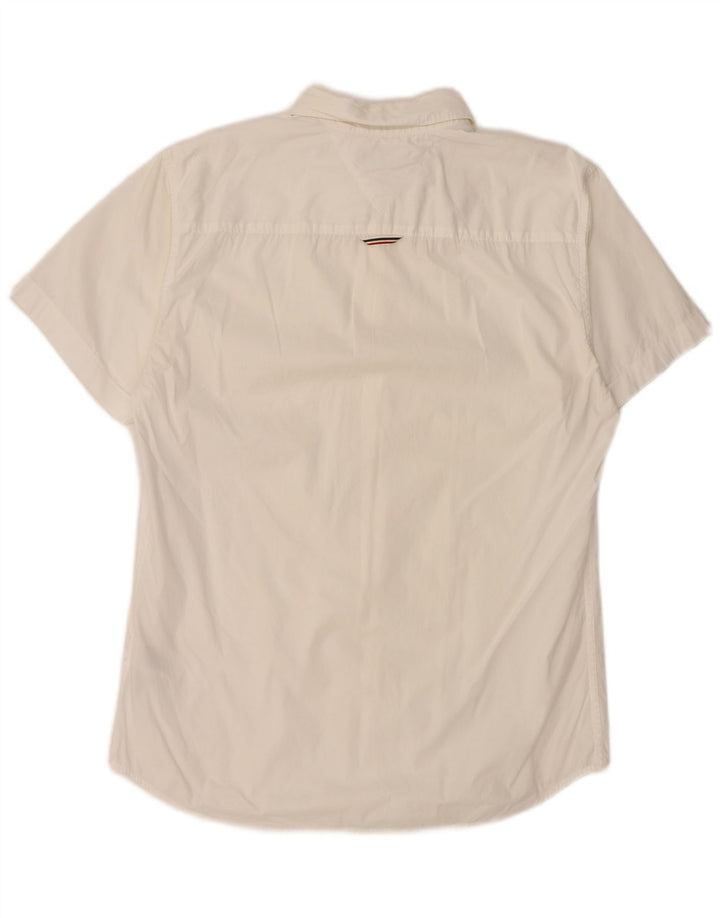 Camicia slim fit a maniche corte da uomo Tommy Hilfiger in cotone bianco medio