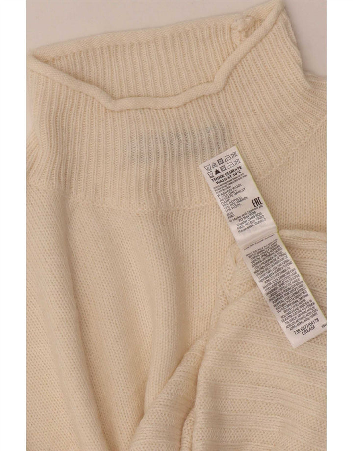 Maglione maglione a collo alto da donna Marks & Spencer UK 10 piccolo Beige