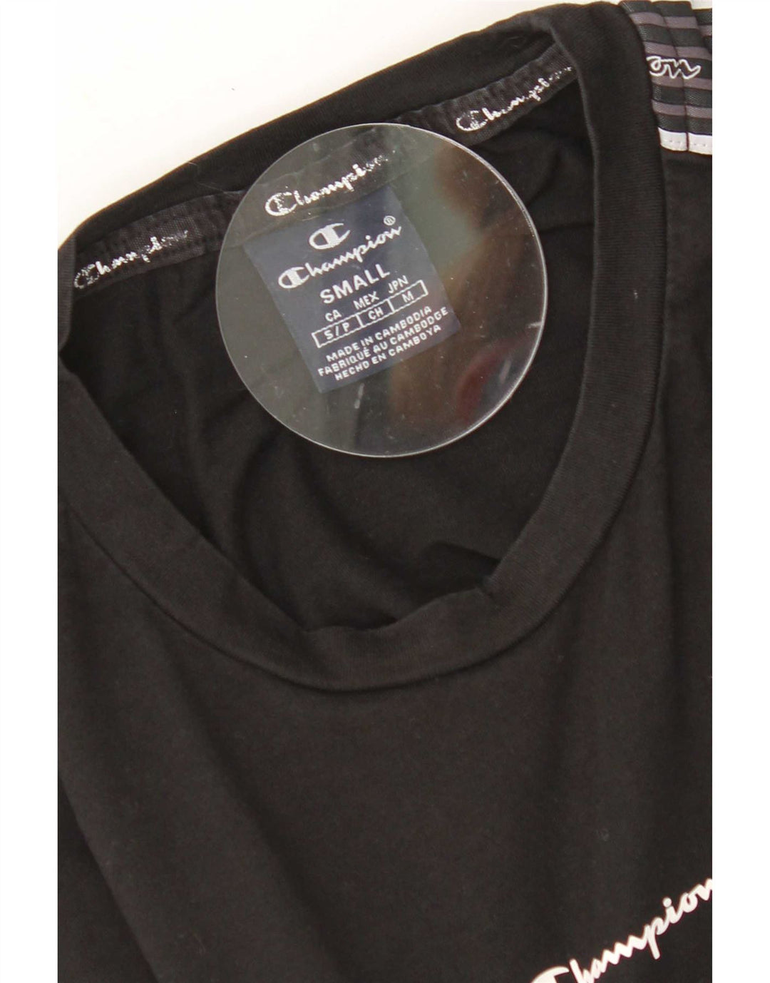 T-shirt grafica da donna Champion Top UK 10 piccola nera