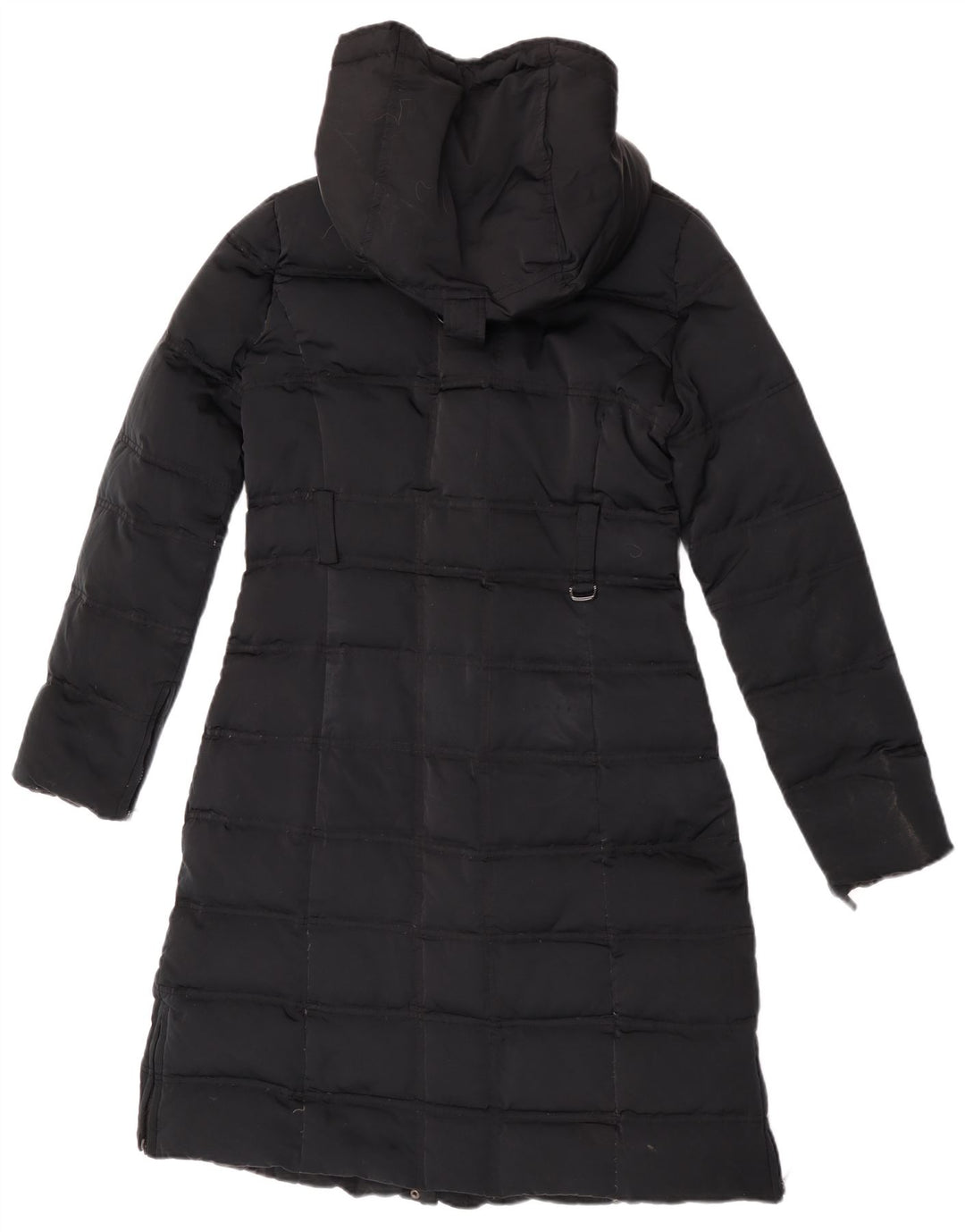 Cappotto imbottito con cappuccio da donna Zara UK 12 nylon nero medio