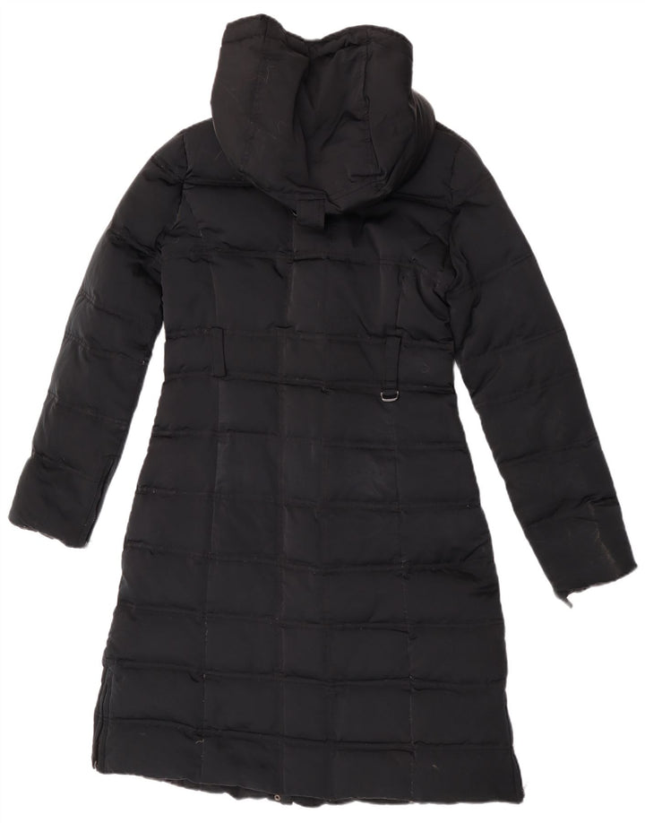 Cappotto imbottito con cappuccio da donna Zara UK 12 nylon nero medio