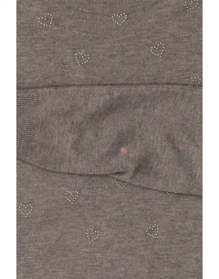 Maglione maglione con scollo a barca da donna Marks & Spencer UK 10 piccolo grigio chiazzato