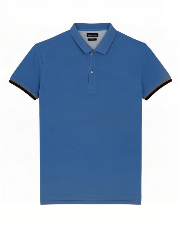 Polo da uomo slim fit Massimo Dutti XL in cotone blu