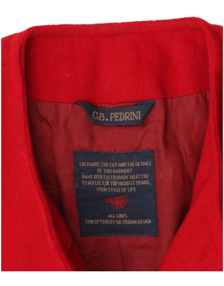 GB.PEDRINI Giacca blazer a 4 bottoni da donna UK 12 media rossa