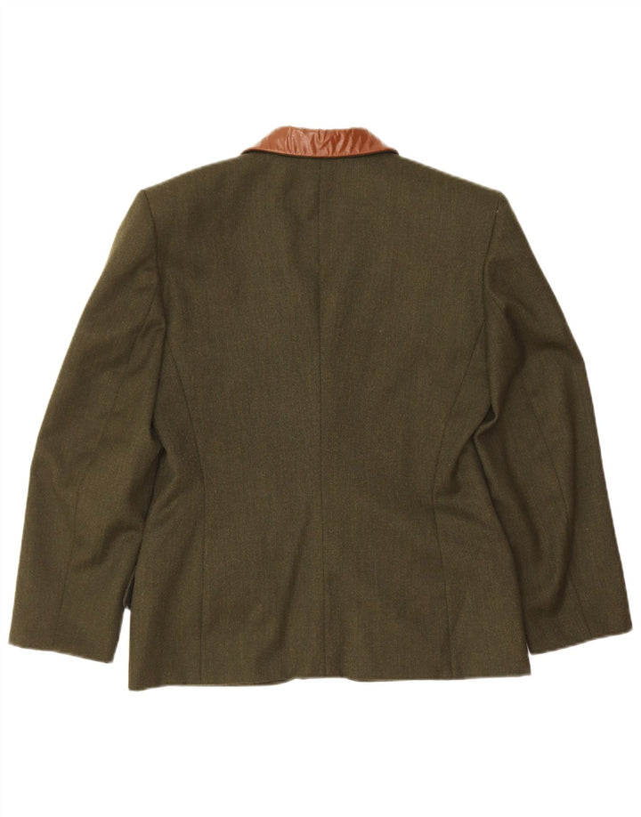 Giacca blazer vintage da donna a 4 bottoni IT 42 Colorblock verde medio