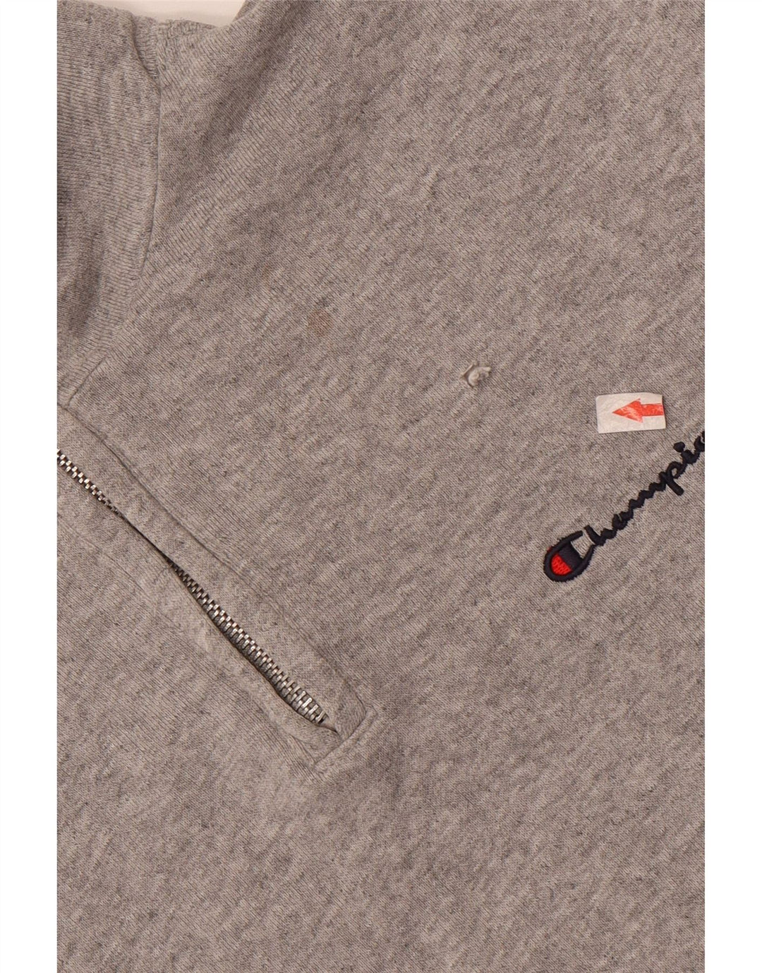 Felpa Champion da uomo con zip e collo, maglione, cotone chiazzato grigio medio