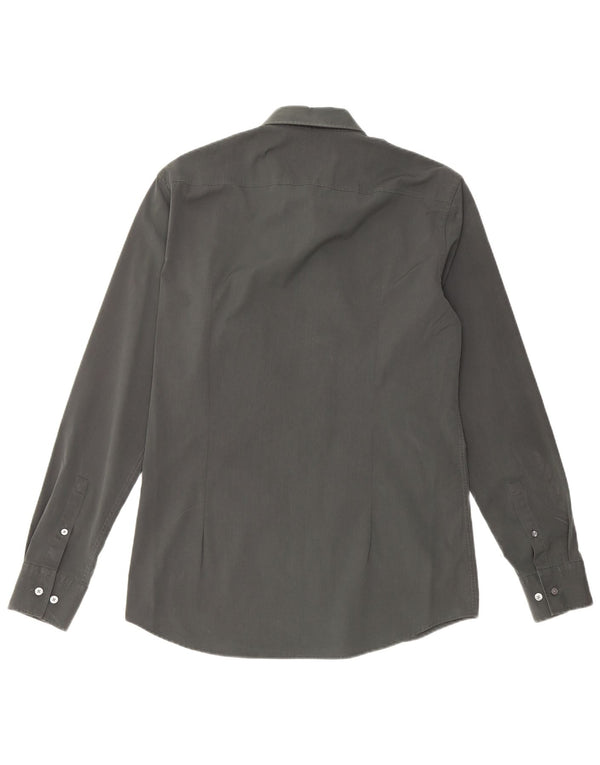 HUGO BOSS Mens Slim Fit Shirt Size 40 Medium Green Cotton