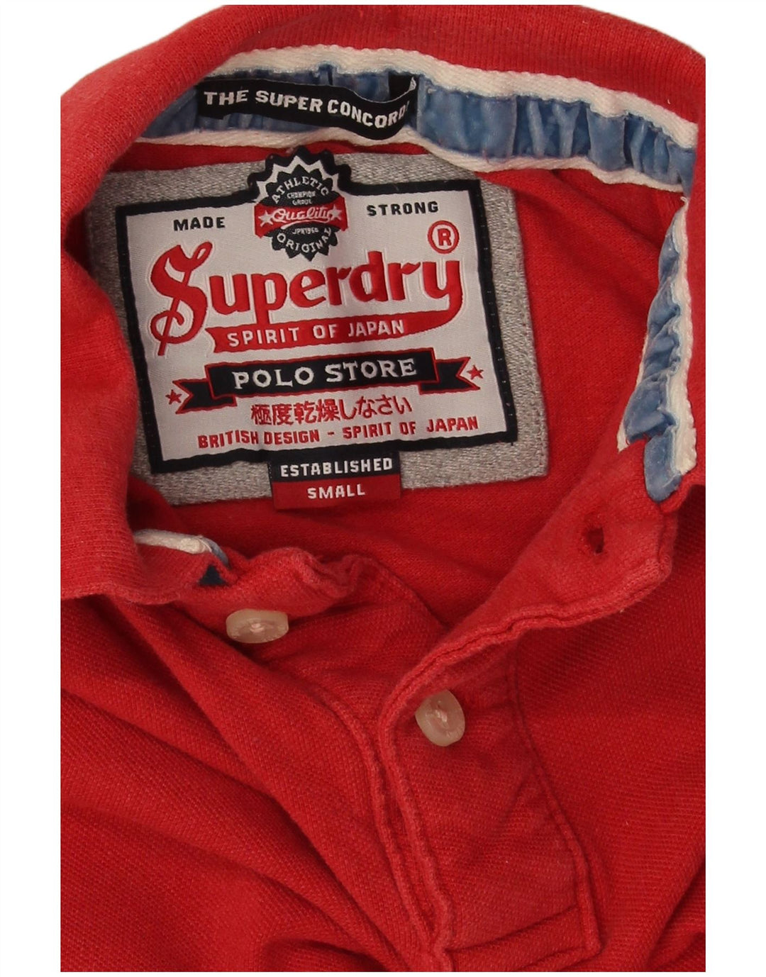 Polo da rugby da uomo con grafica Superdry Small in cotone rosso