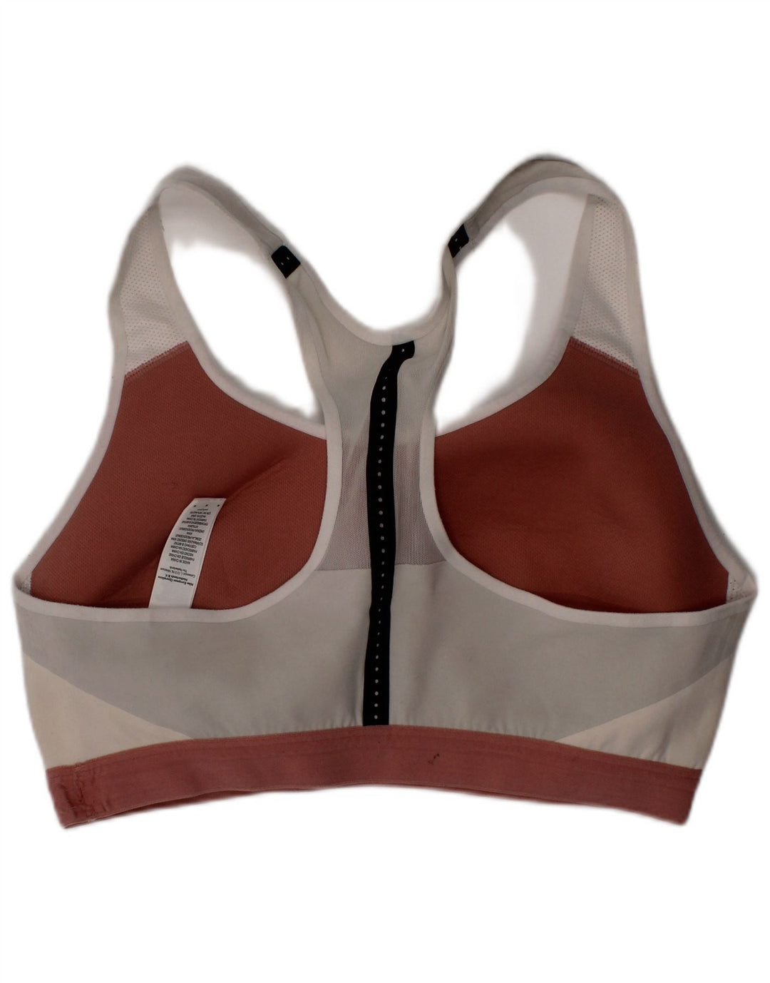 Top reggiseno sportivo Nike da donna Dri Fit, nylon bianco sporco medio