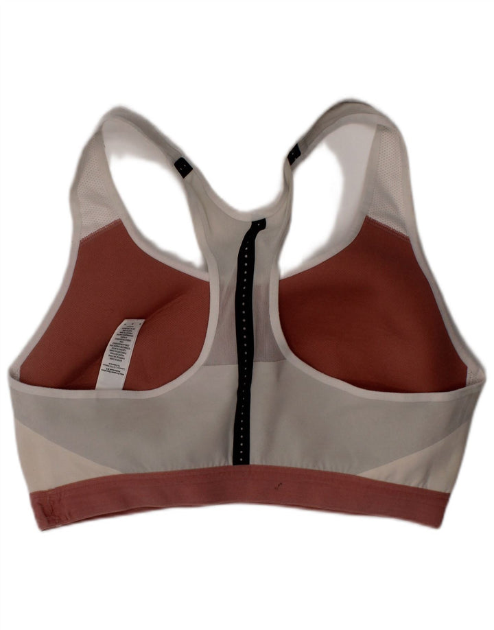 Top reggiseno sportivo Nike da donna Dri Fit, nylon bianco sporco medio