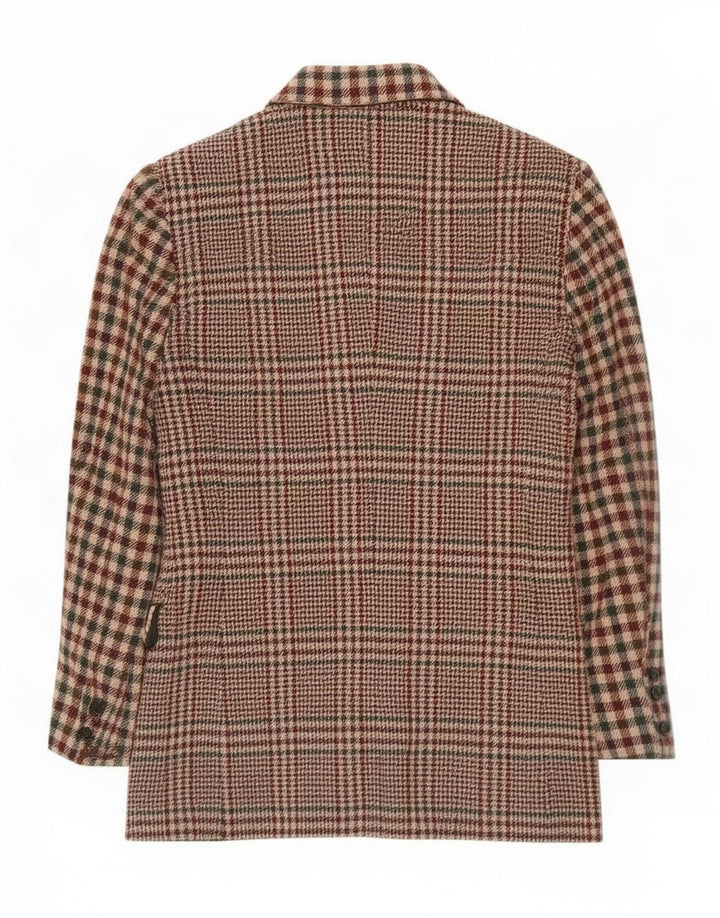 Giacca blazer a 3 bottoni da donna Swish IT 42 in lana pied de poule marrone medio