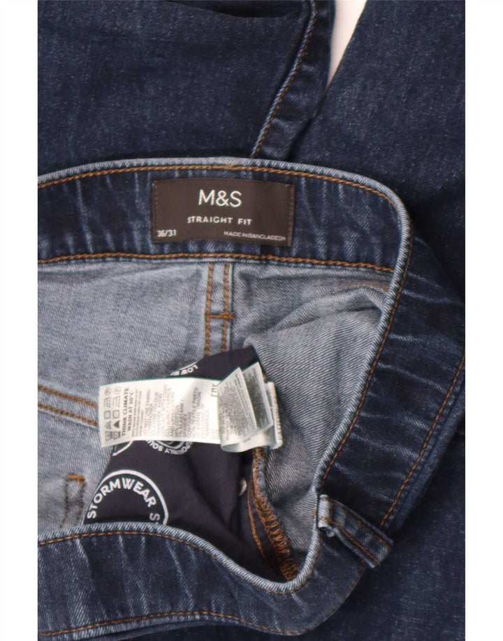 Jeans dritti da uomo Marks & Spencer W36 L28 cotone blu navy