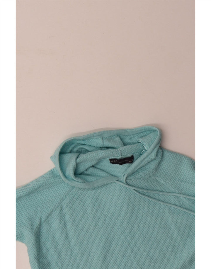 MARKS & SPENCER Felpa con cappuccio da donna UK 10 Small Poliestere blu