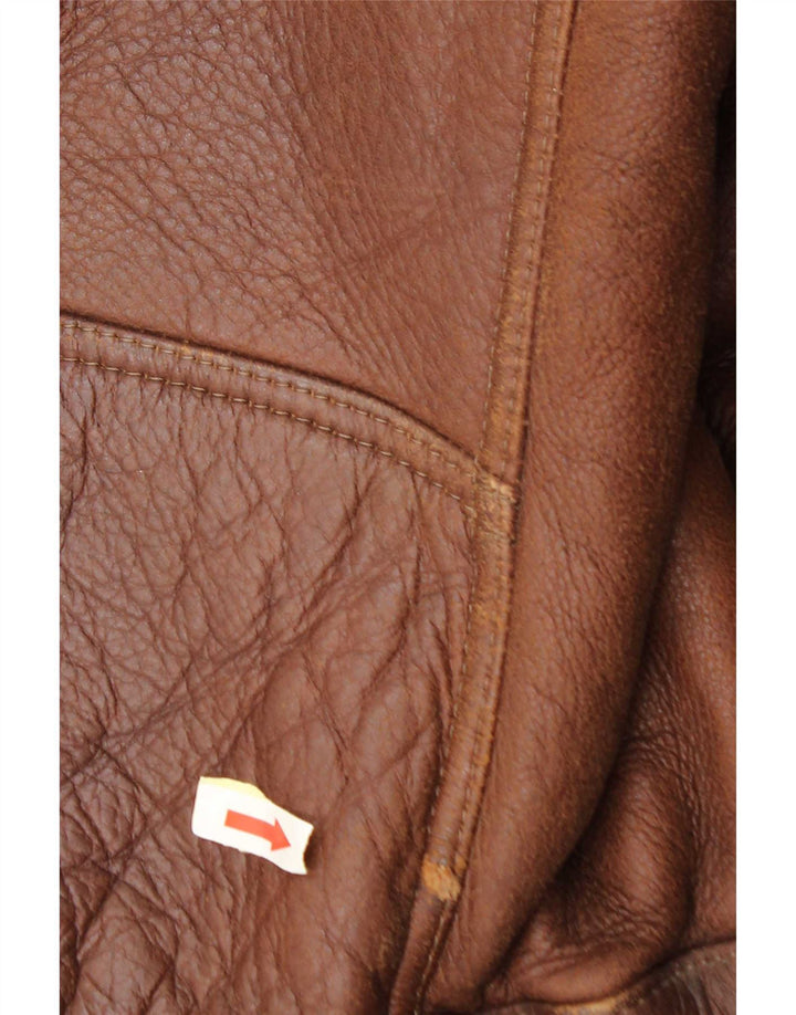 Giubbotto in shearling vintage da uomo IT 48 Marrone medio