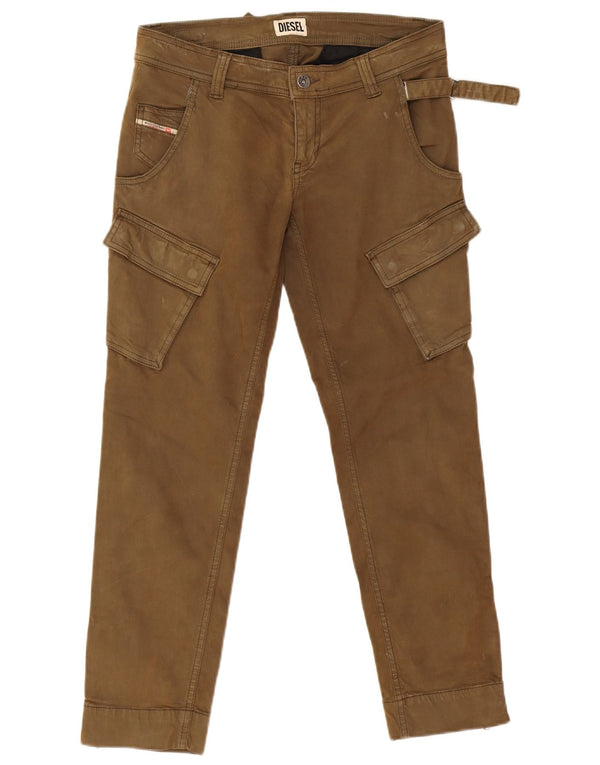 Pantaloni cargo affusolati da uomo Diesel W27 L27 cotone kaki