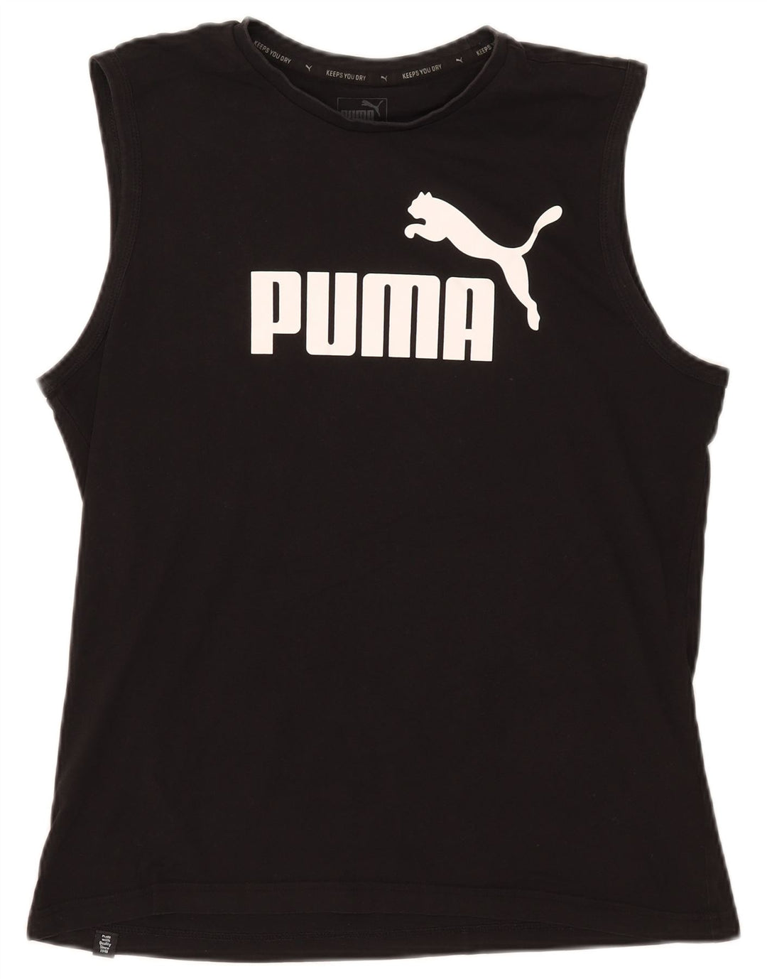 Canotta grafica da uomo Puma grande in cotone nero