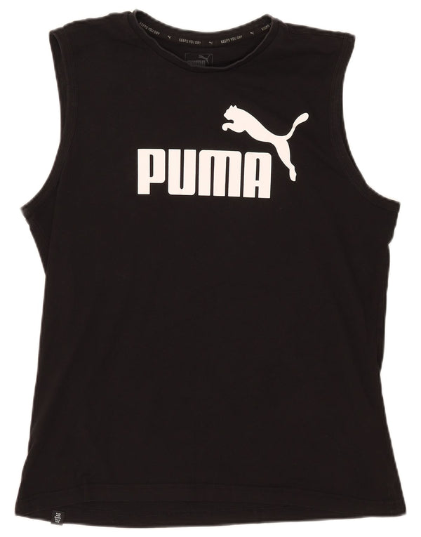 Canotta grafica da uomo Puma grande in cotone nero