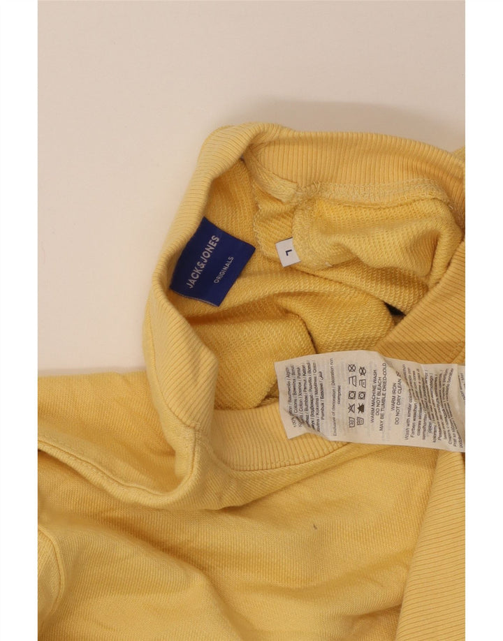 Jack & Jones Felpa grafica da uomo Maglione grande cotone giallo