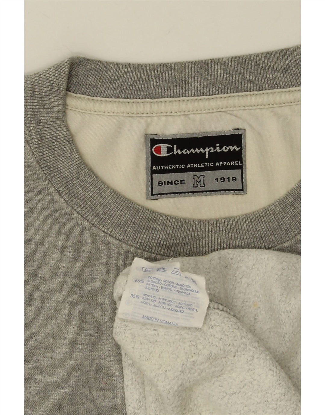 CHAMPION Felpa con grafica da uomo Maglione in cotone grigio medio