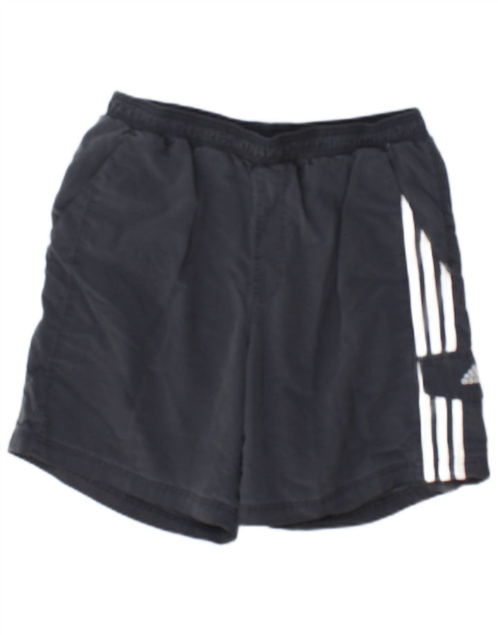 Pantaloncini sportivi Adidas da uomo in poliammide color block grigio medio