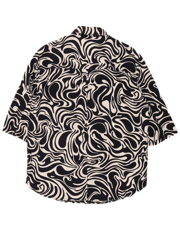 Camicia overshirt da donna a mezza manica Laurel IT 42 Blu navy medio geometrico