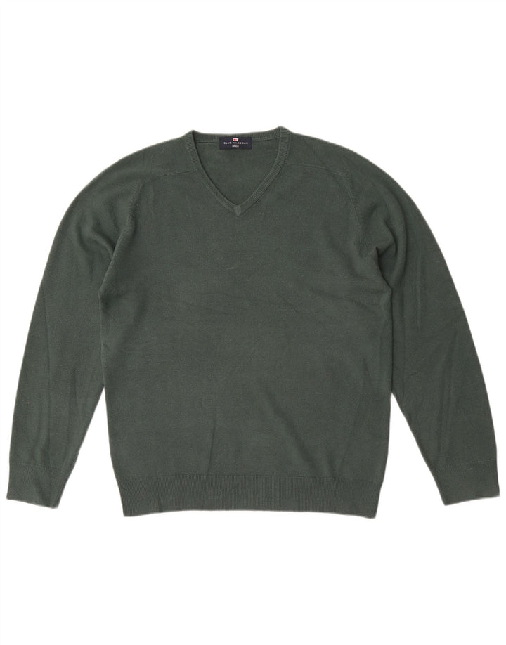 Marks & Spencer Maglione da uomo con scollo a V blu Harbour piccolo acrilico verde
