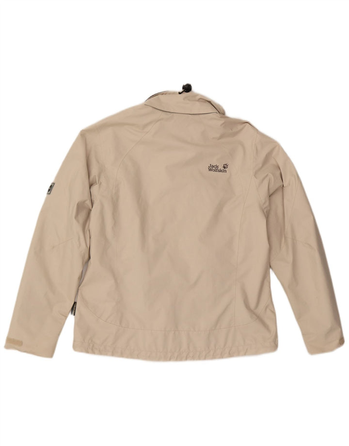 JACK WOLFSKIN Giacca antipioggia da donna UK 12 Poliestere beige medio
