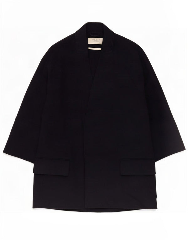 Soprabito oversize aperto da donna Zara UK 10 piccolo in lana blu navy